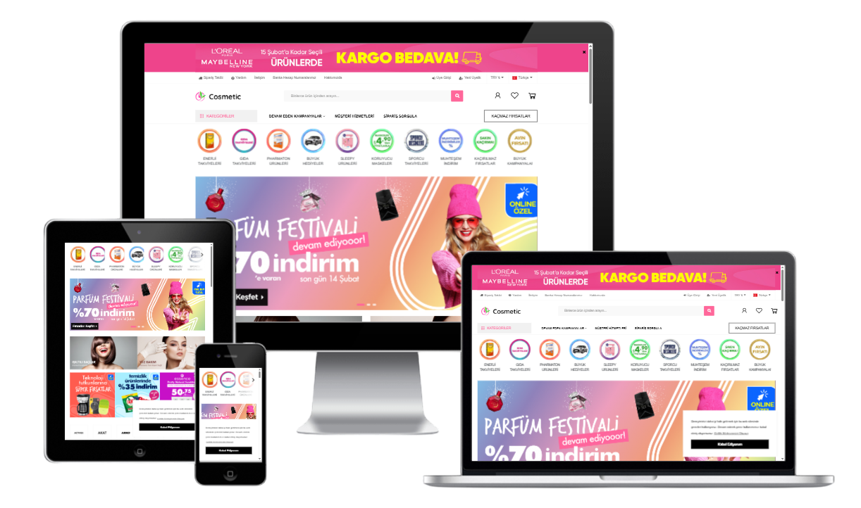 Kozmetik & Bakım & Güzellik E-Ticaret Konsepti